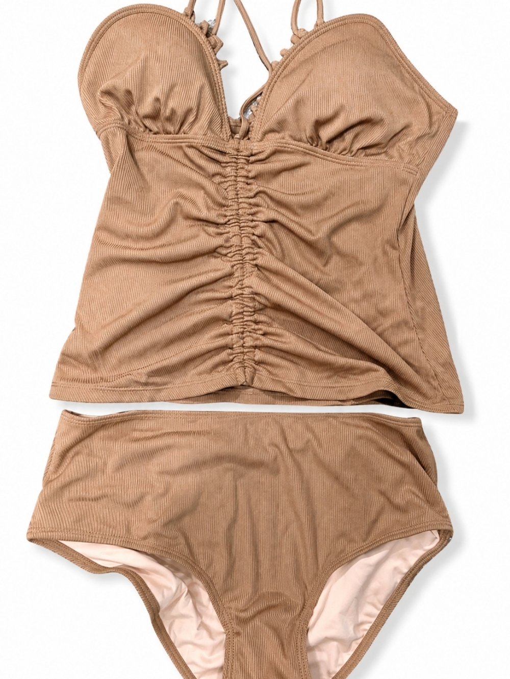 NWT Cupshe Tan Ruched Bikini Set